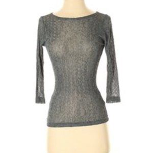 Bruuns Bazaar vintage eyelet printed teal blue top